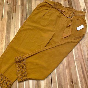 ANTHROPOLOGIE Cedar Belted Paper bag waistline